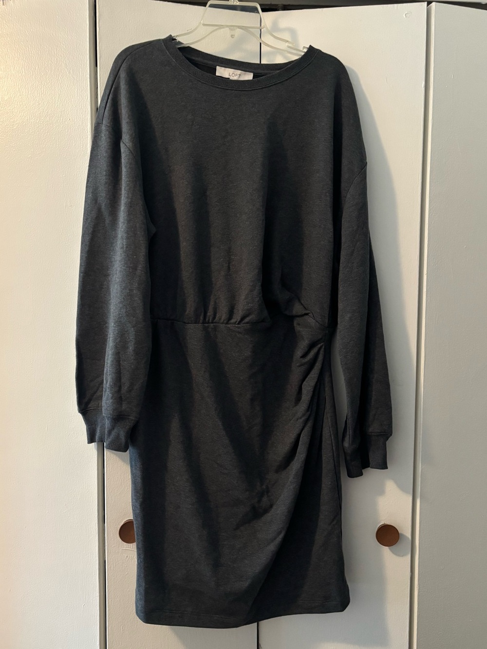 NWT Loft Charcoal Pleated Mini Dress